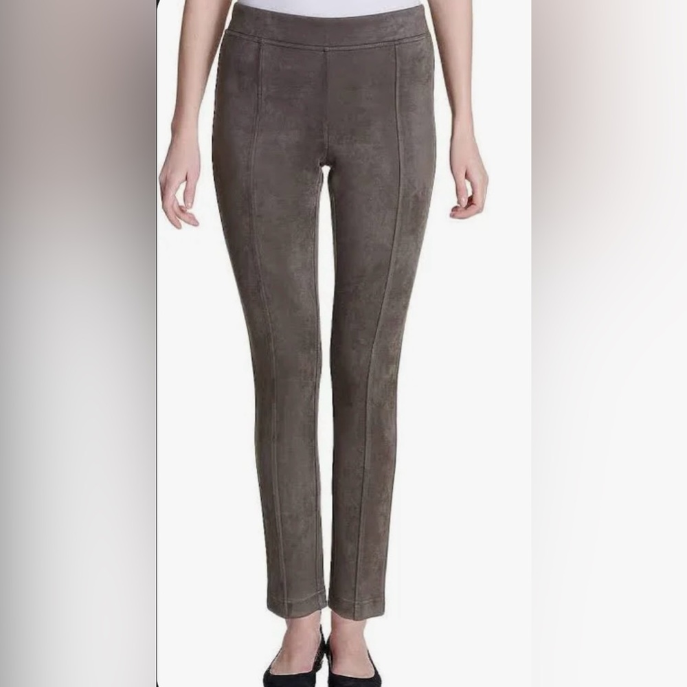 NEW Andrew Marc Faux Suede Stretch Pull-on Pants - Size Small